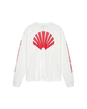 Laden Sie das Bild in den Galerie-Viewer, New Amsterdam - LOGO LONGSLEEVE WASHED WHITE/DEEP RED Longsleeves New Amsterdam