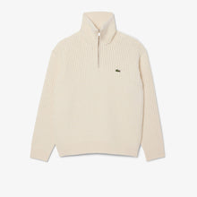 Laden Sie das Bild in den Galerie-Viewer, Lacoste - Half Zip High Neck Sweater - Creme Pullover Lacoste