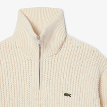 Laden Sie das Bild in den Galerie-Viewer, Lacoste - Half Zip High Neck Sweater - Creme Pullover Lacoste