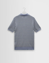 Laden Sie das Bild in den Galerie-Viewer, Wax London - Naples Knitted Polo - Light Blue Mini Geometric Hemden Wax London