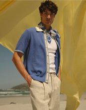 Laden Sie das Bild in den Galerie-Viewer, Wax London -Belle Polo Shirt - Blue Tipped Pointelle Hemden Wax London