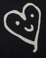 Laden Sie das Bild in den Galerie-Viewer, Thinking MU - Khem Heart Knit Sweater - Black Sweatshirts Thinking MU