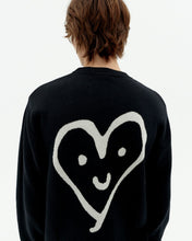 Laden Sie das Bild in den Galerie-Viewer, Thinking MU - Khem Heart Knit Sweater - Black Sweatshirts Thinking MU