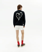 Laden Sie das Bild in den Galerie-Viewer, Thinking MU - Khem Heart Knit Sweater - Black Sweatshirts Thinking MU