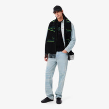 Laden Sie das Bild in den Galerie-Viewer, Lacoste - Wool Scarf - Black/Green Accessoires Lacoste