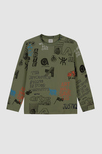Arte Antwerp - Allover Waffle Longsleeve - Green Longsleeves Arte Antwerp