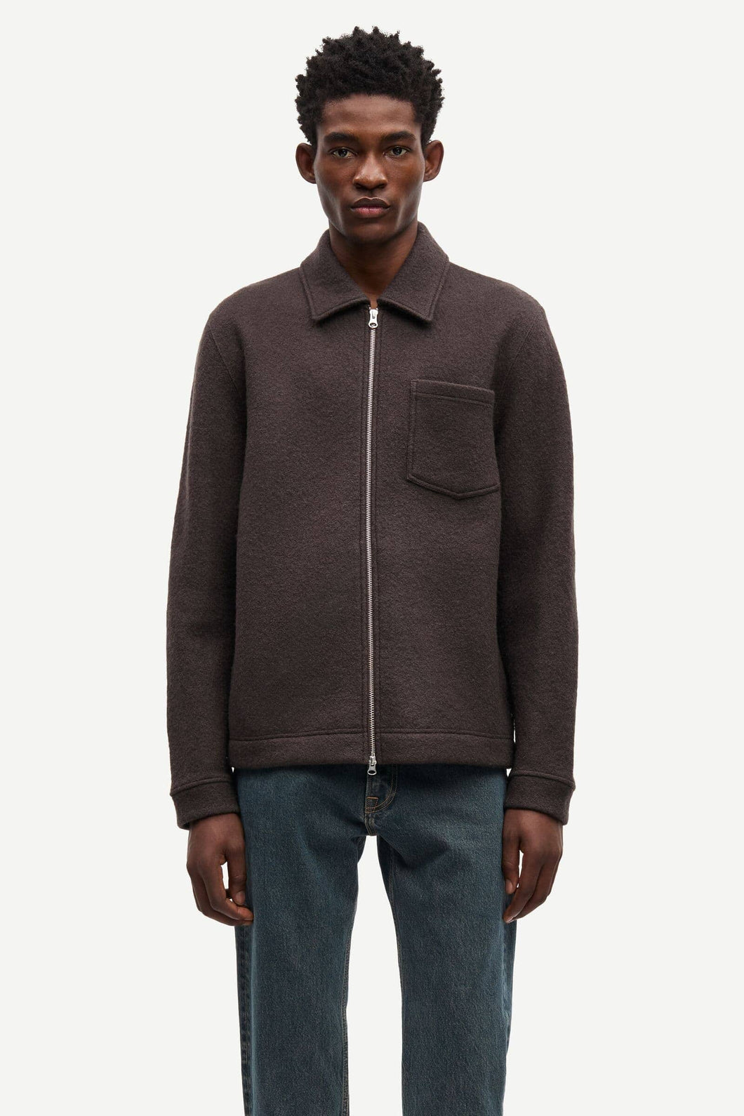 Samsøe Samsøe - Hannes Full Zip - Turkish Coffee Pullover Samsøe Samsøe