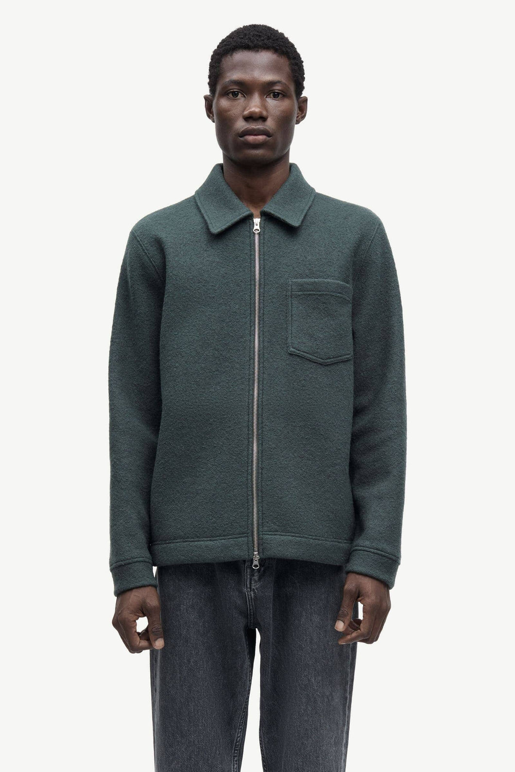 Samsøe Samsøe - Hannes Full Zip - Dark Evergreen Pullover Samsøe Samsøe