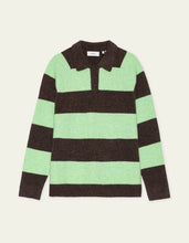 Laden Sie das Bild in den Galerie-Viewer, Les Deux - Striped Melange Knitted Polo - Mountain Grey Melange Sweatshirts Les Deux
