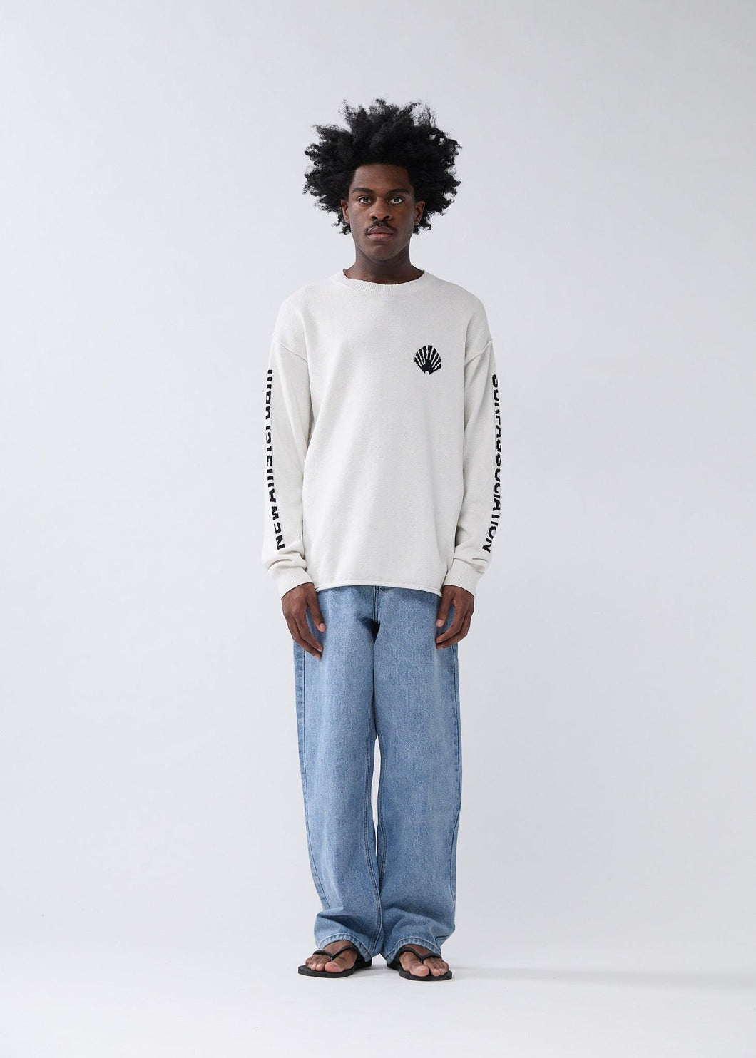 New Amsterdam - Knitted Logo Longsleeve - Ecru Longsleeves New Amsterdam