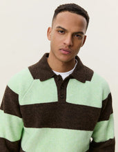 Laden Sie das Bild in den Galerie-Viewer, Les Deux - Striped Melange Knitted Polo - Mountain Grey Melange Sweatshirts Les Deux

