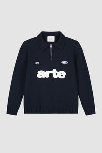 Arte Antwerp - Polo Sweatshirt - Navy Pullover Arte Antwerp