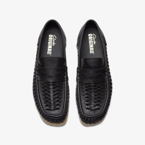 Clarks - WB Penny Weave - Schwarzes Leder Schuhe Clarks