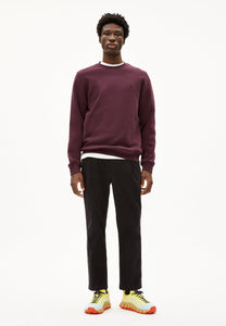 Armedangels - Baaro Fleece Sweatshirt - Dark Cranberry Pullover Armedangels