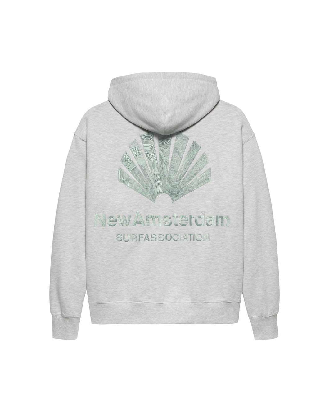 New Amsterdam - Logo Hoodie - Ash/Teal Pullover New Amsterdam