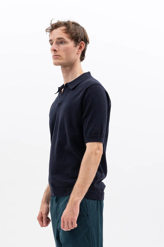Norse Projects - Leif Cotton Linen Polo - Dark Navy T-Shirts Norse Projects