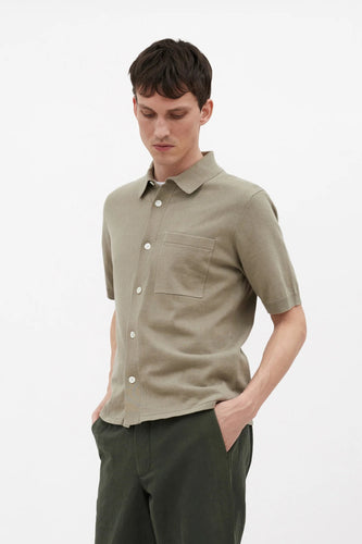 Norse Projects - Rollo Cotton Linnen SS Shirt - Clay Hemden Norse Projects