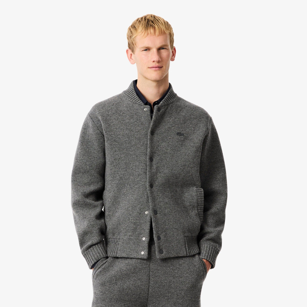 Lacoste - Wool Bomber Jacket Pullover - Grey Pullover Lacoste