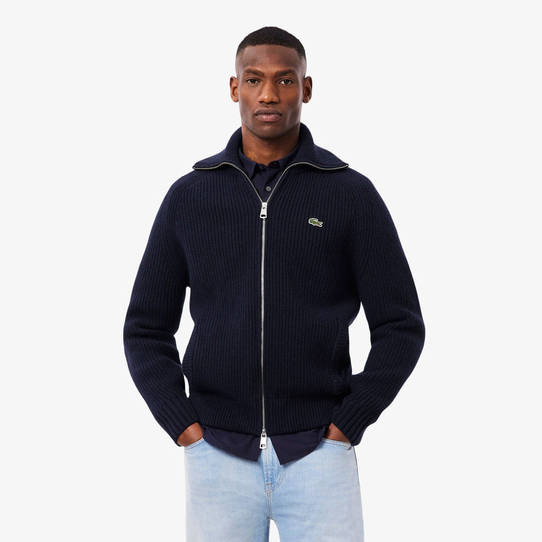 Lacoste - Zip Neck Trucker Sweatshirt - Navy Blue Pullover Lacoste