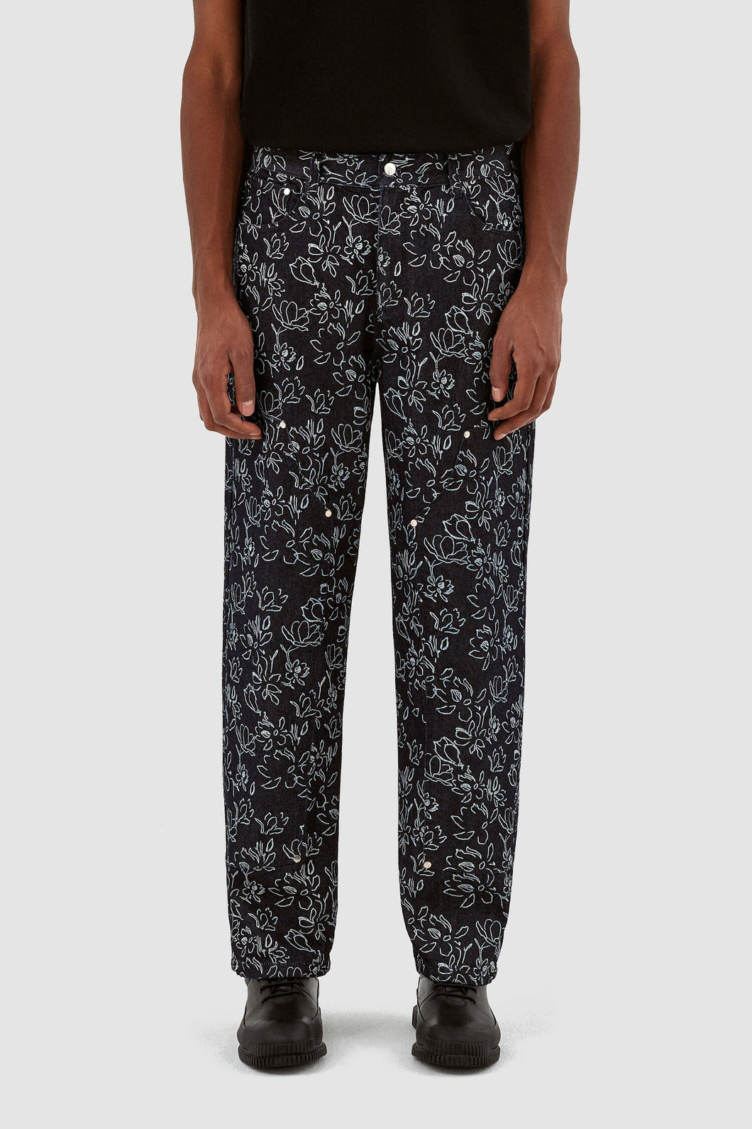 Arte Antwerp - Jonas Flower Pants - Navy Hosen Arte Antwerp