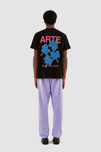 Arte Antwerp - Tommy Back Flowers T-Shirt - Black T-Shirts Arte Antwerp