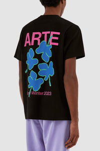 Arte Antwerp - Tommy Back Flowers T-Shirt - Black T-Shirts Arte Antwerp