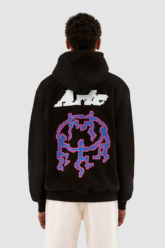 Arte Antwerp - Harmon Back Pixel Dancers Hoodie -Black Sweatshirts Arte Antwerp