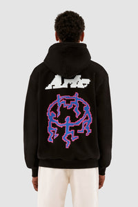 Arte Antwerp - Harmon Back Pixel Dancers Hoodie -Black Sweatshirts Arte Antwerp