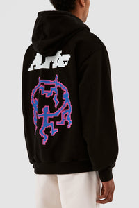 Arte Antwerp - Harmon Back Pixel Dancers Hoodie -Black Sweatshirts Arte Antwerp