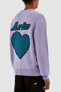 Arte Antwerp - Kobe Back Heart Sweater - Violet Pullover Arte Antwerp