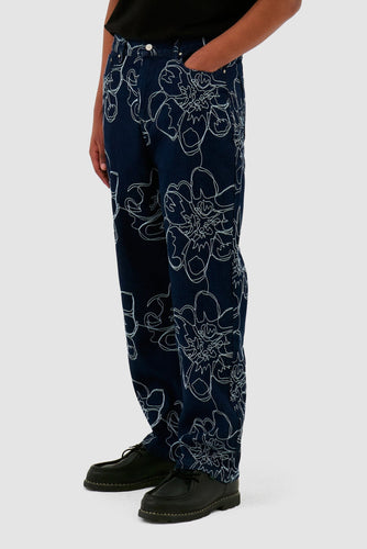 Arte Antwerp - Flower Stitch Pants - Navy Hosen Arte Antwerp