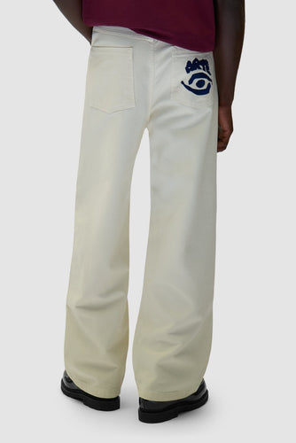 Arte Antwerp - Back Pocket Graphic Pants - Cream Hosen Arte Antwerp
