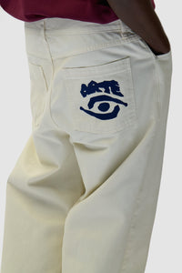 Arte Antwerp - Back Pocket Graphic Pants - Cream Hosen Arte Antwerp