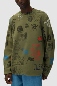 Arte Antwerp - Allover Waffle Longsleeve - Green Longsleeves Arte Antwerp