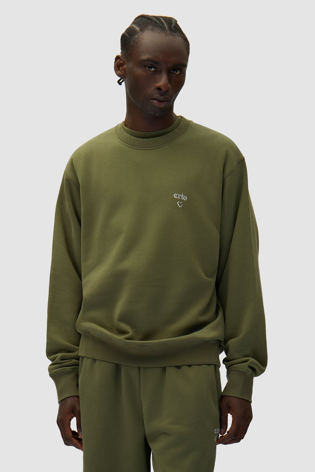 Arte Antwerp - Heart Crewneck Sweater - Green Pullover Arte Antwerp