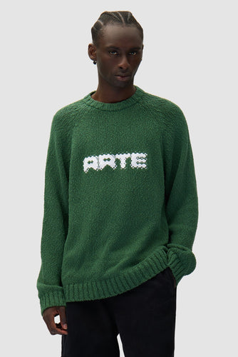 Arte Antwerp - Pixel Front Knit Sweater - Green Pullover Arte Antwerp