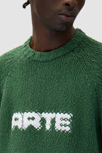 Arte Antwerp - Pixel Front Knit Sweater - Green Pullover Arte Antwerp