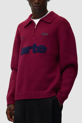 Arte Antwerp - Polo Sweatshirt - Bordeaux Pullover Arte Antwerp