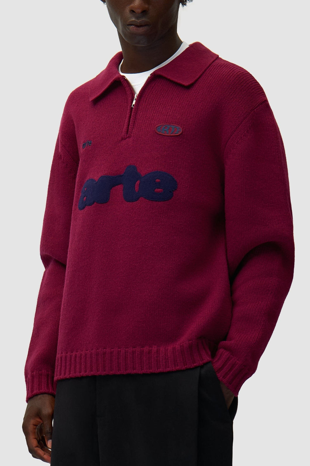 Arte Antwerp - Polo Sweatshirt - Bordeaux Pullover Arte Antwerp