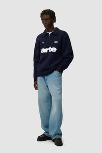 Arte Antwerp - Polo Sweatshirt - Navy Pullover Arte Antwerp