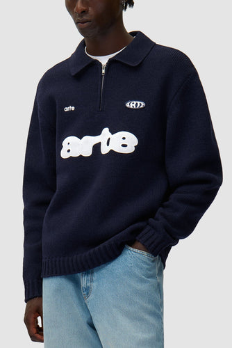Arte Antwerp - Polo Sweatshirt - Navy Pullover Arte Antwerp