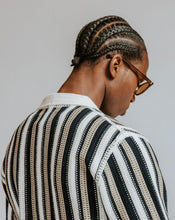 Laden Sie das Bild in den Galerie-Viewer, Wax London - Porto Crochet Knitted Shirt - Ecru And Black Stripe Hemden Wax London
