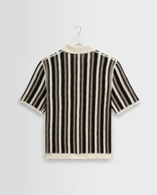 Laden Sie das Bild in den Galerie-Viewer, Wax London - Porto Crochet Knitted Shirt - Ecru And Black Stripe Hemden Wax London
