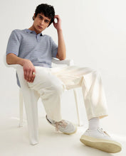 Laden Sie das Bild in den Galerie-Viewer, Wax London - Naples Knitted Polo - Light Blue Mini Geometric Hemden Wax London
