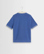 Laden Sie das Bild in den Galerie-Viewer, Wax London -Belle Polo Shirt - Blue Tipped Pointelle Hemden Wax London
