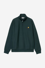 Laden Sie das Bild in den Galerie-Viewer, Carhartt WIP - Half Zip American Script Sweater - Deep Lagoon Sweatshirts Carhartt WIP
