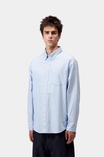 Carhartt - L/S Cassel Shirt - Bleach Stripe Hemden Carhartt WIP