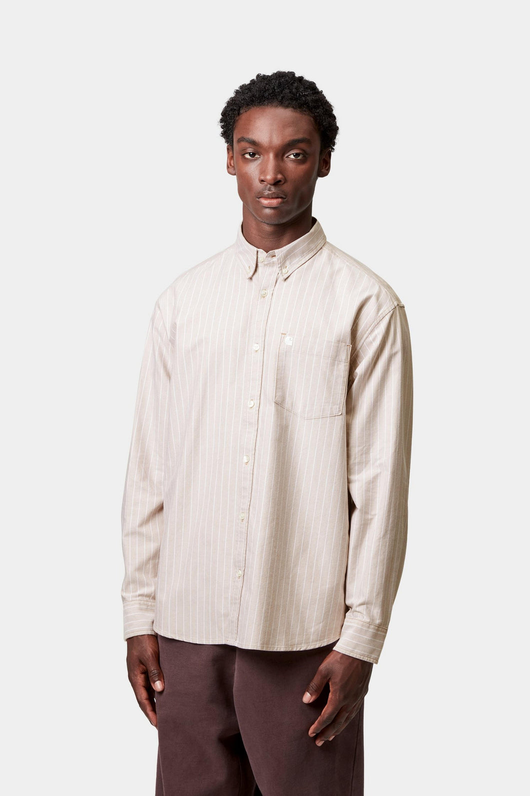 Carhartt - L/S Cassel Shirt - Peanut Stripe Hemden Carhartt WIP