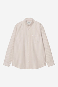 Carhartt - L/S Cassel Shirt - Peanut Stripe Hemden Carhartt WIP