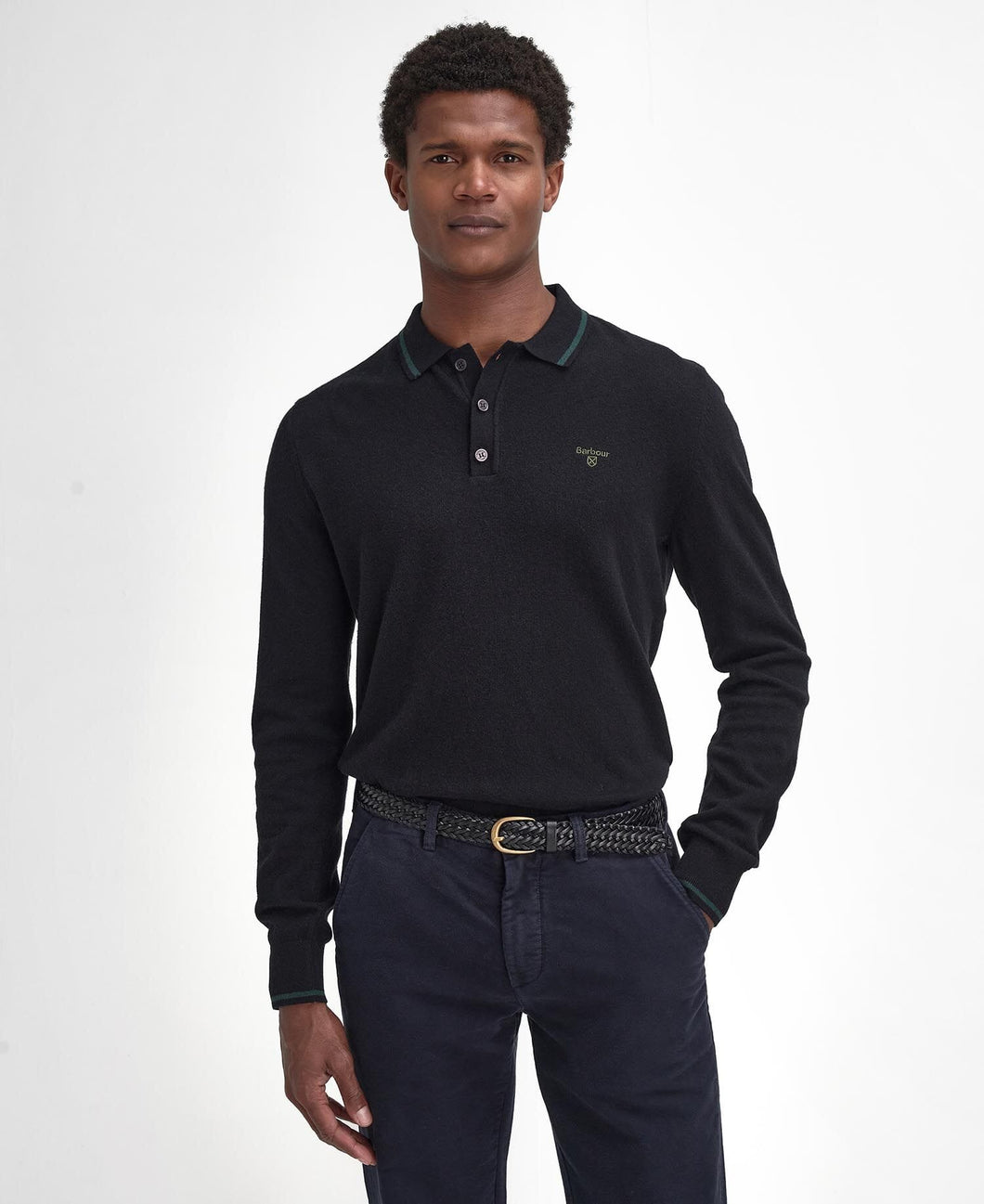 Barbour - Langarmshirt Nocton Knitted - Black Longsleeves Barbour